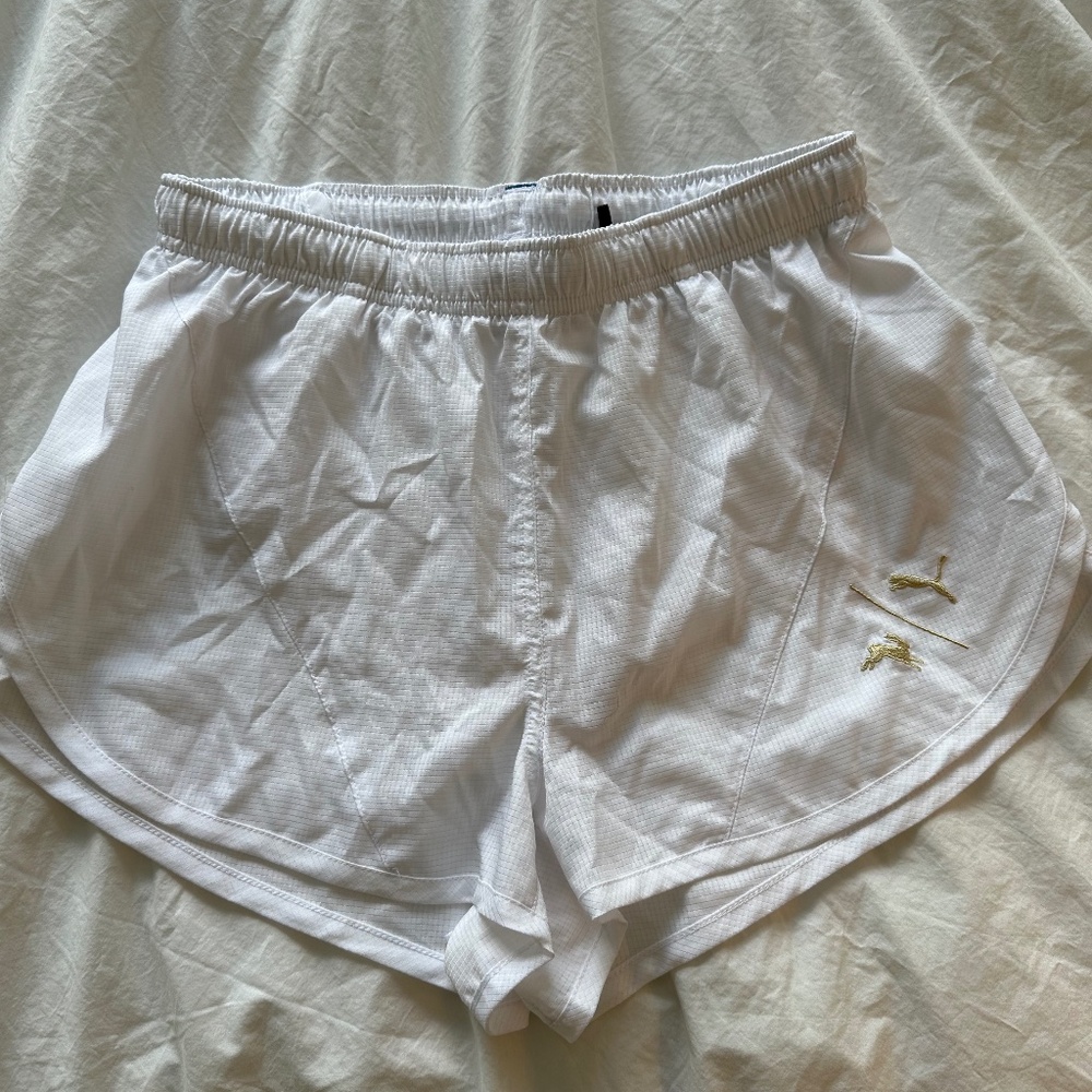 Limited Edition Speed City Puma x Tracksmith White/Gold Running Shorts (Medium)